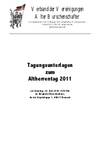 Tagungsunterlagen AHT beim „Burschentag“ 2011