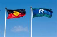 Left to right: Aboriginal and Torres Strait Islander flags.