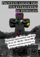 Plakat: Proteste gegen den Volkstrauertag in Hürtgen