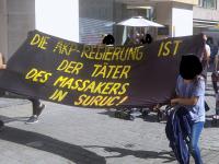 Demo in Ingolstadt Solidarität mit Suruç Transparent