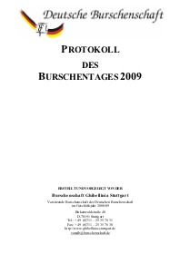 Protokoll „Burschentag“ 2009
