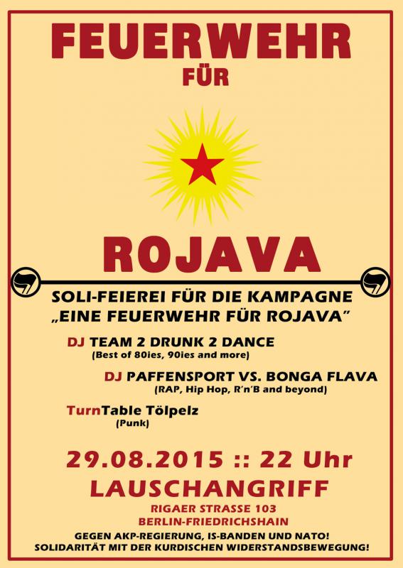 Feuerwehr für Rojava Flyer