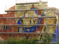 russisch-ukrainisches Antifa-Wandbild in barocker Fresco-Technik zum 1. Mai 2011 in Halle (Saale), Ludwigstr. 37, source: smotri.te.ua/243986