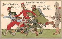 Jeder Schuss ein Russ – Propagandapostkarte aus der Zeit des Ersten Weltkriegs