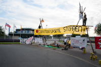 Teil einer 36-stündigen Blockade der Urananreicherungsfabrik in Gronau, die am 11 Juli 2016 begann.