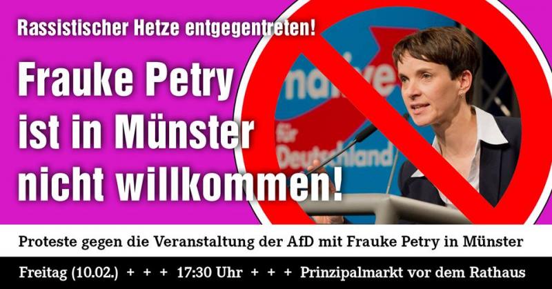 Frauke Petry ist in Münster nicht willkommen