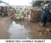 Garbage dumped at every corner of the Sandika market in Serekunda