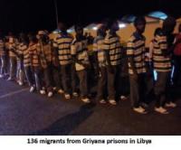 136 migrants from Griyana Prisons in Libya