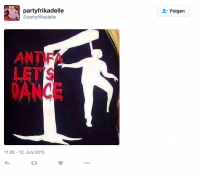 Gewaltaufruf auf Twitter gegenüber AntifaschistInnen durch Monique Walther