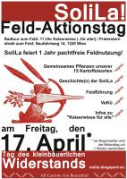 Vorderseite Flyer für Web: SoliLa! - 17.April 2015 / Aktionstag kleinbäuerlicher Widerstand
