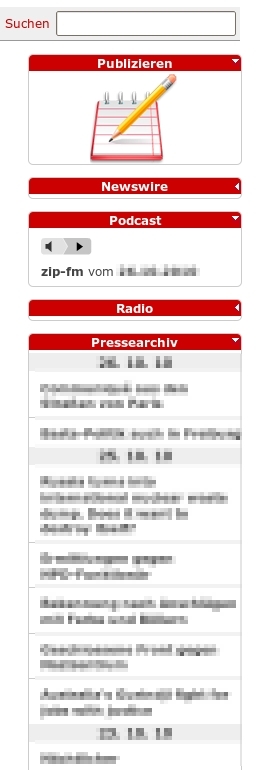 Radio: Rechte Spalte II.