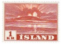 Erinnerung an den Ausbruch des isländischen Vulkans Hekla 1947