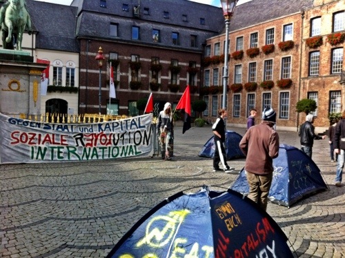 Soliaktion mit Flüchtlingsprotest in Düsseldorf