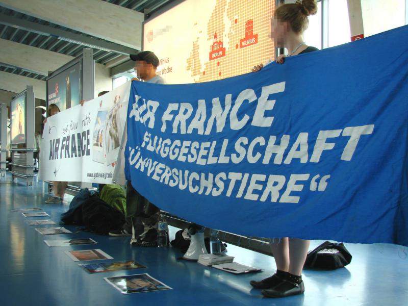 Kundgebungen gegen Air France - Soli für Refugees - Nicht willkommener Besuch - 05.06.2014 2