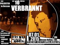 Flyer "Von Polizisten in Dessau vor 10 Jahren verbrannt"