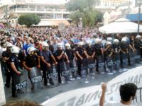Demonstration on July 2nd 2015 against the demo of the supporters of YES in Heraklion