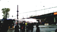  Köln: Wasserwerfereinsatz gegen Antifablockade