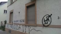 Mainz: Graffiti gegen Germania Halle zu Mainz
