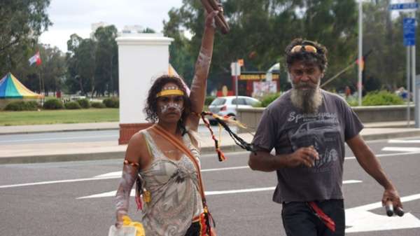 Aboriginal protesters in Canberra - 3
