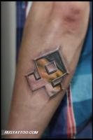 19 - Odal Rune tattoo in colors of Russian imperial flag