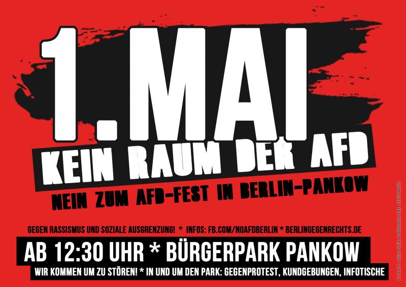 1. Mai 2017 – Kein Raum der AfD in Pankow // Plakat (Bunt)