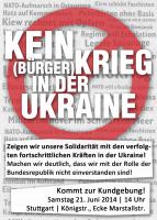 Kundgebung Kein (Bürger)Krieg in der Ukraine |21.06.2014|14:00 Uhr|Stuttgart