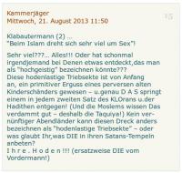 Rassistische Hetze von Federico Götz alias "Kammerjäger" am 21.08.2013 auf dem "Michael Mannheimer" Blog