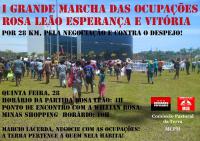 Grosser Marsch der Besetzungen Rosa Leão, Esperanca und Vitória, zum Verhandeln und gegen die Räumung