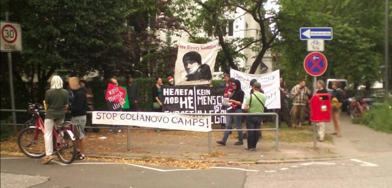 in front of the russian embassy