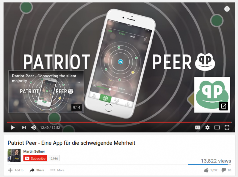 Screenshot von Sellners Youtube-Kanal.