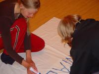 Painting banners for the bike action