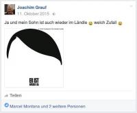 Joachim Grauf mit stilisiertem Hitlerbild, 11.10.2015
