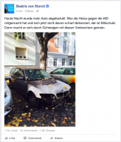 Beatrix von Storch, AfD, trauert ihrem Auto nach