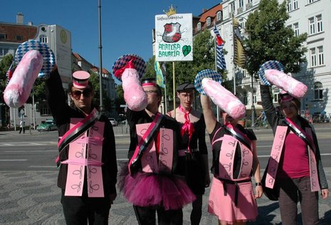 Protest ganz in pink gehalten.