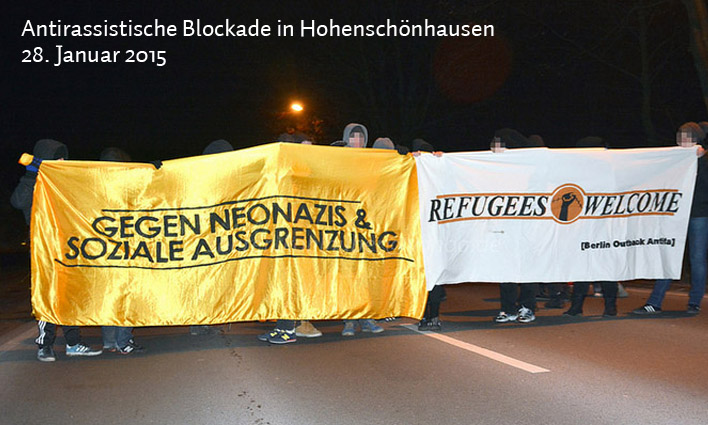 Antirassistische Blockade in Hohenschönhausen am 28.01.15