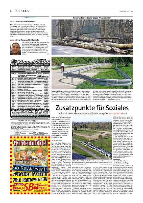 Sicherheitsarchitektur gegen Wagenburgen, Der Sonntag, 23.03.2014, Seite 6