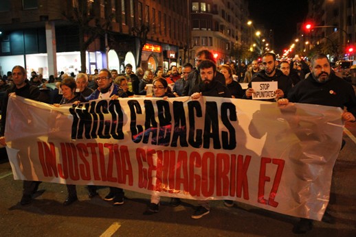 Demo für Prozess wegen Tod von Iñigo Cabacas, Bilbo Dez.2016