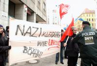 Protest gegen Nazibekleidung 2009 in Friedrichshain.