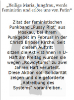 Solidarität mit Pussy-Riot-Soliaktion im Kölner Dom - Flyer 19.08.12