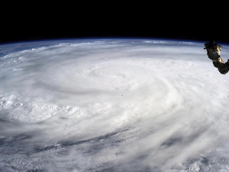 Typhoon Haiyan is photographed by the astronaut Karen Nyberg aboard the international space station