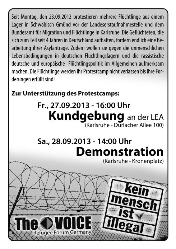 Flyer Protestcamp Karlsruhe (deutsch)
