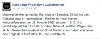 "Eine Frage der Ehre" - Facebook-Aufruf