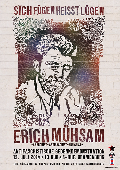 Erich Mühsam – Gedenkplakat