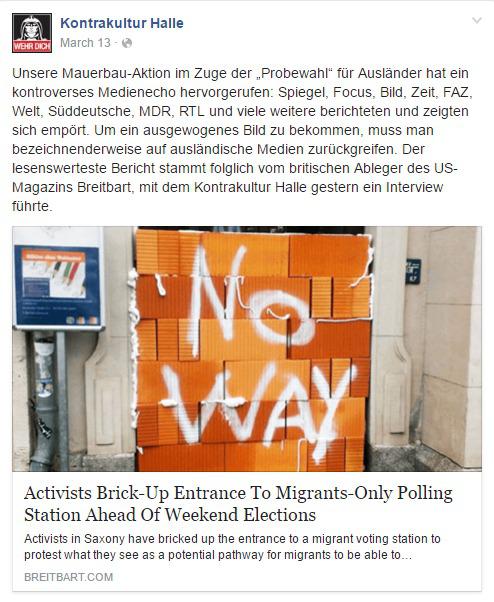 Bekennerschreiben zur Einmauerung des Probewahllokals für MigrantInnen in Halle