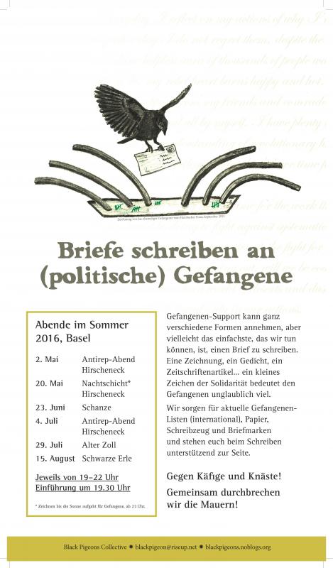 Sommer 2016: Briefe schreiben an (politische) Gefangene