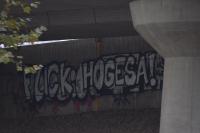 Dieses nette Graffiti schmückte den Kundgebungsplatz von Hogesa.
