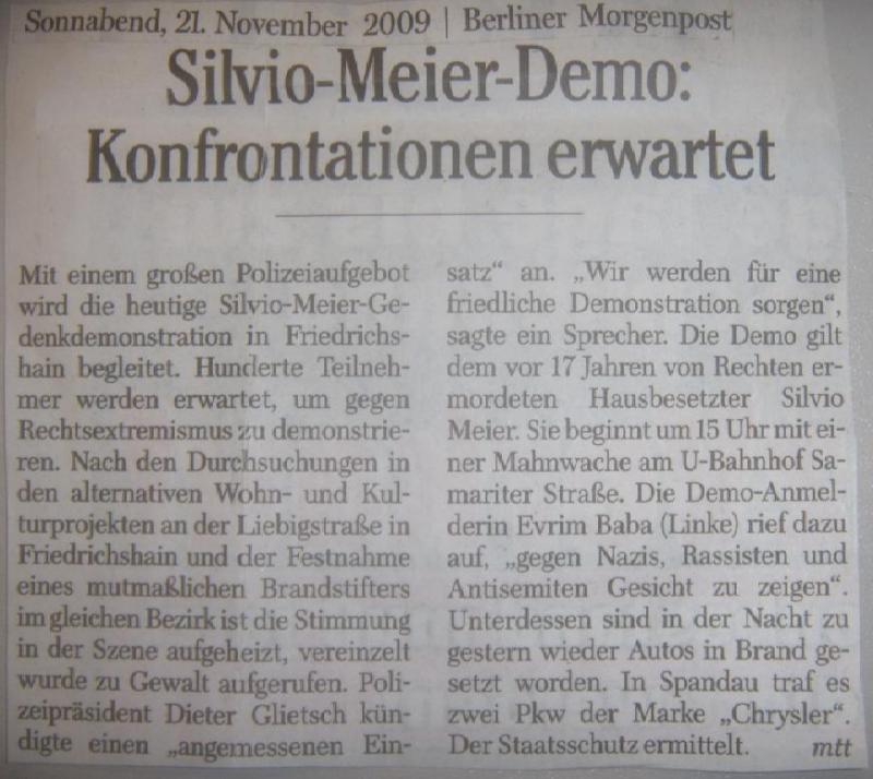 21.11.09 (Samstag) - Morgenpost