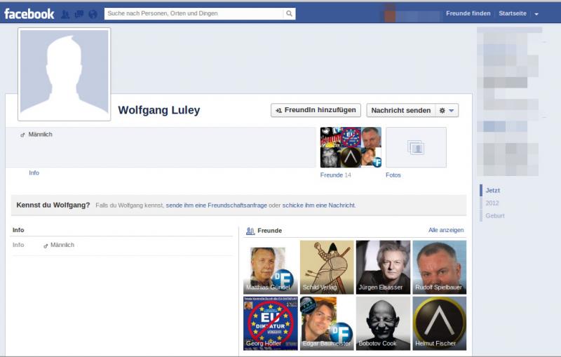 Facebook Seite Wofgang Luley