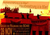 Aufruf zu Demo: Gegen die Räumung des SC4A