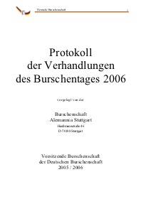 Protokoll „Burschentag“ 2006